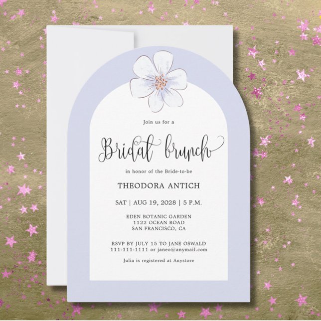 Invitation Déjeuner de mariage floral lilas romantique (Créateur téléchargé)
