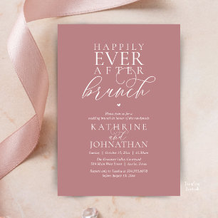 Invitation Déjeuner de Mariage Happily Ever After Élégant Mar