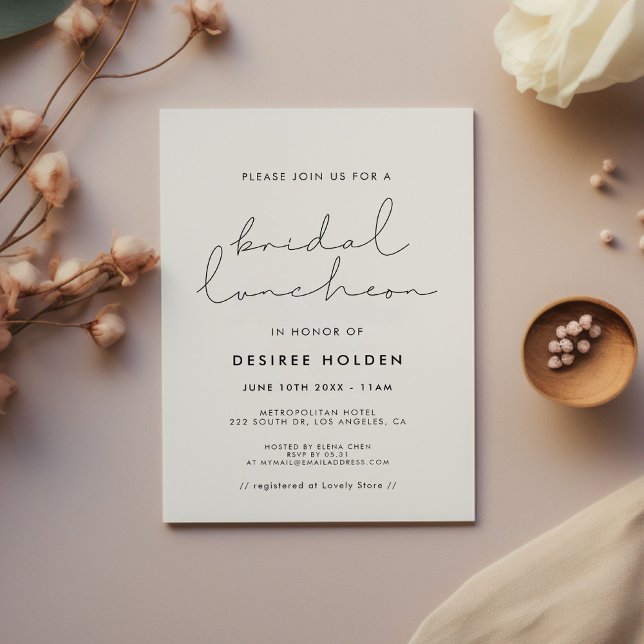Invitation Déjeuner de mariage minimaliste manuscrit (Créateur téléchargé)