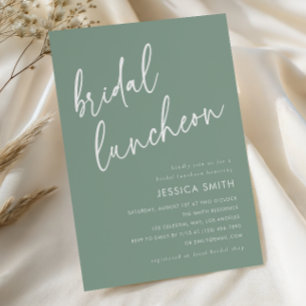 Invitation Déjeuner de mariage minimaliste moderne vert sauge