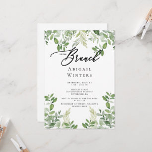 Invitation Déjeuner de mariage moderne avec feuillage Fête de