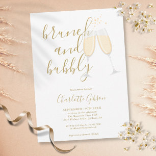 Invitation Déjeuner de mariage pétillant avec écriture signat