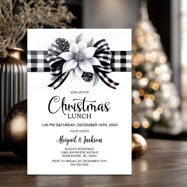 Invitation Déjeuner de Noël à carreaux de Buffalo (Créateur téléchargé)