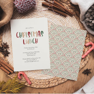 Invitation Déjeuner de Noël Festif Décontracté coloré