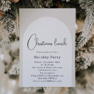 Invitation Déjeuner de Noël moderne Boho Arch