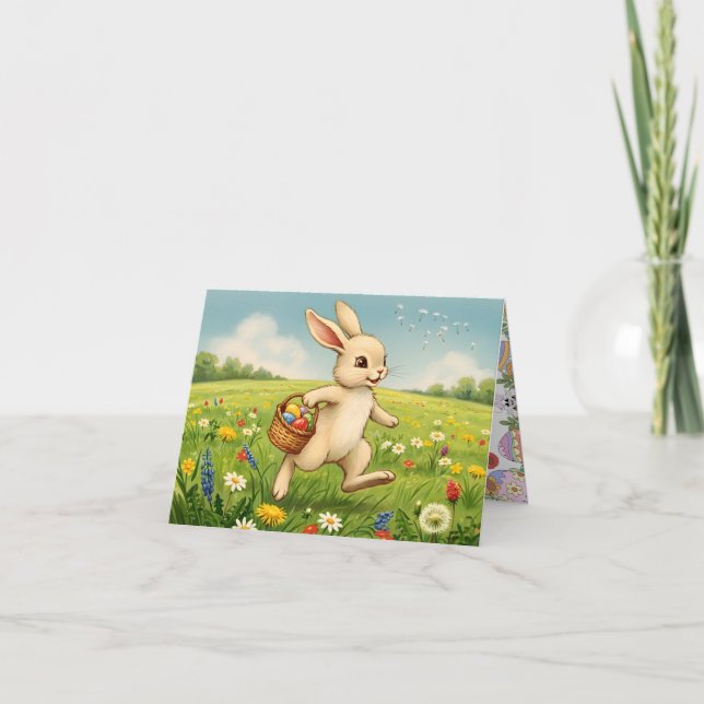 Invitation Déjeuner de Pâques & Chasse aux œufs Lapin de Prai (Devant)