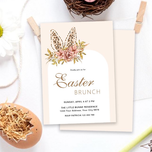 Invitation Déjeuner de Pâques Leo Bunny (Créateur téléchargé)