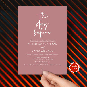 Invitation Déjeuner de répétition moderne, La veille