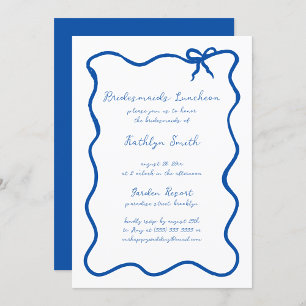 Invitation Déjeuner de servantes Français Blue Bridesmaids