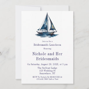 Invitation Déjeuner des demoiselles d'honneur à thème voilier