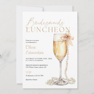 Invitation Déjeuner des demoiselles d'honneur Champagne Prose