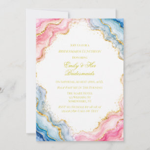 Invitation Déjeuner des demoiselles d'honneur en agate rose b