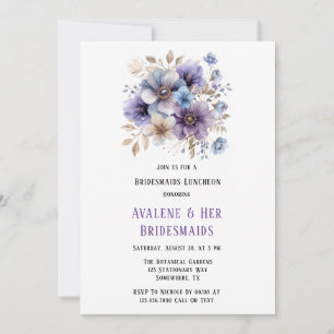 Invitation Déjeuner des femmes d'honneur florales peintes en 
