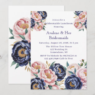 Invitation Déjeuner des servantes de la Marine Blue Peony Blu