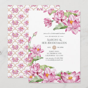 Invitation Déjeuner des servantes indiennes Lotus Flower