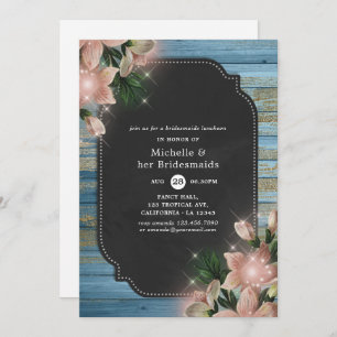 Invitation Déjeuner des serveuses Rustiques Floral Chalkboard