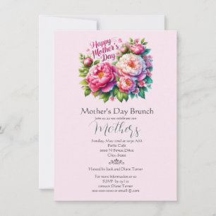 Invitation Déjeuner du dimanche de la fête des Mères floral r