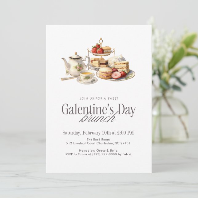 Invitation Déjeuner du jour de Galentine (Debout devant)