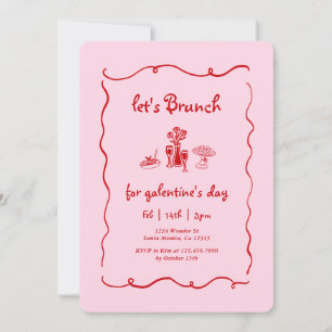 Invitation Déjeuner du jour de Galentine