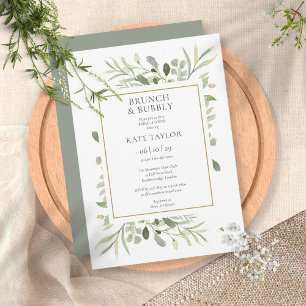 Invitation Déjeuner Élégant avec des Bulles pour une Baby Sho