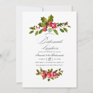 Invitation Déjeuner élégant de demoiselles d'honneur pour Noë