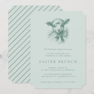 Invitation Déjeuner élégant de Pâques au thème de l'agneau pr