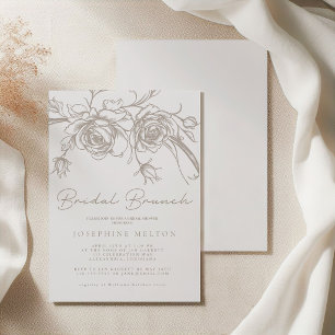 Invitation Déjeuner élégant vintage sépia pour la douche de l