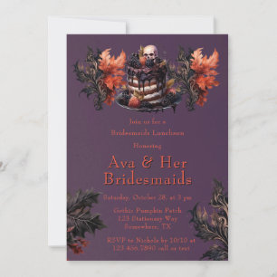 Invitation Déjeuner gothique violet noir Citrouille Bridesmai