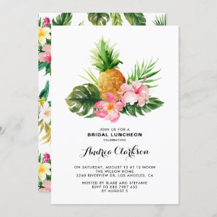 Invitation Déjeuner nuptial d'ananas à aquarelle tropicale