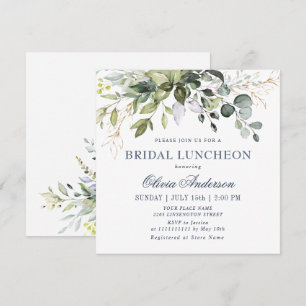 Invitation Déjeuner Nuptial de feuillage d'eucalyptus à l'aqu