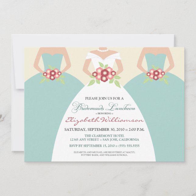 Invitation Déjeuner nuptial de mariée et d'épouse (bord de me (Devant)