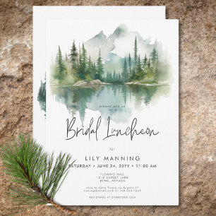 Invitation Déjeuner nuptial de Rustic Mountain Lake