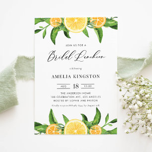 Invitation Déjeuner nuptial d'été de la Garland Lemons and Or