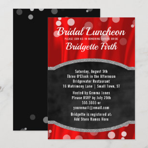 Invitation Déjeuner nuptial   Elégante Fête des mariées rouge
