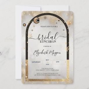 Invitation Déjeuner nuptial étoile d'or céleste Sun Moon Gala
