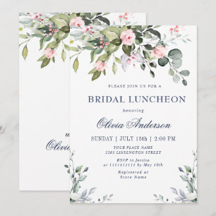 Invitation Déjeuner Nuptial Eucalyptus Aquarelle Végétation