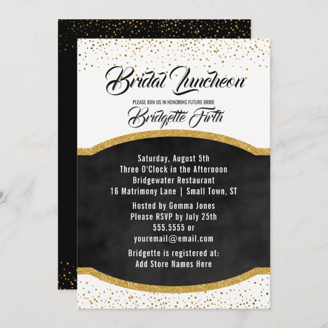 Invitation Déjeuner nuptial | Fête des mariées de Parties sci (Devant / Derrière)