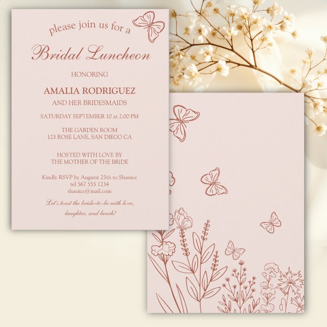 Invitation Déjeuner nuptial Fleurs de prairie (Créateur téléchargé)