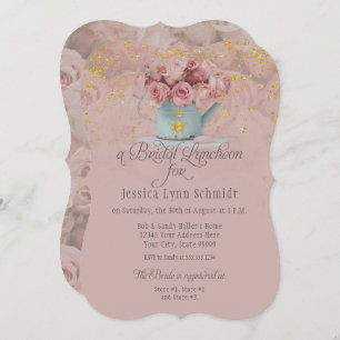 Invitation Déjeuner nuptial Floral Dusty Rose Parties scinti