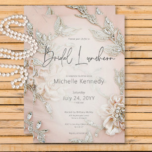 Invitation Déjeuner nuptial moderne en satin rose