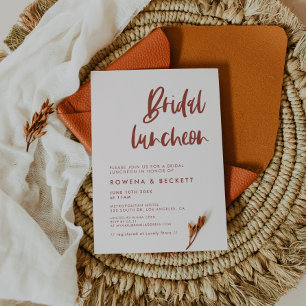 Invitation Déjeuner nuptial moderne et élégant rose neige