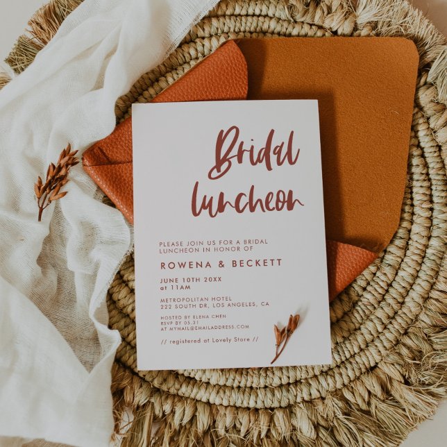 Invitation Déjeuner nuptial moderne et élégant rose neige (Créateur téléchargé)