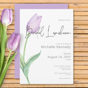 Invitation Déjeuner nuptial moderne violet Tulip solo