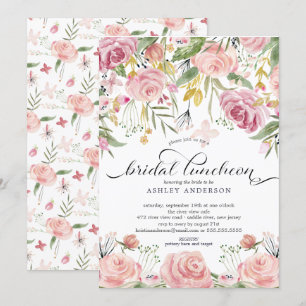 Invitation Déjeuner nuptial rose vif