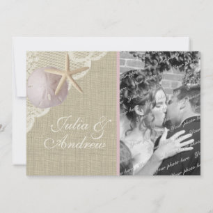 Invitation Déjeuner nuptial vintage Beach