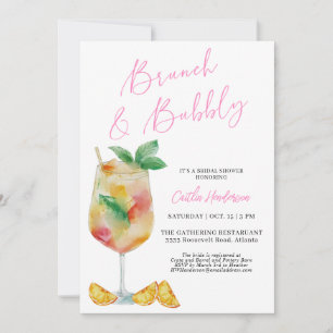 Invitation Déjeuner rose amusant et douche de mariée au champ