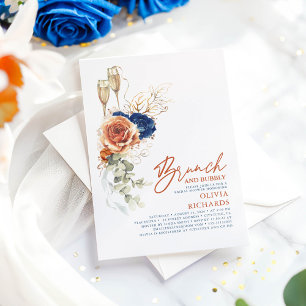 Invitation Déjeuner Terracotta & Blue et Shower de mariage pé