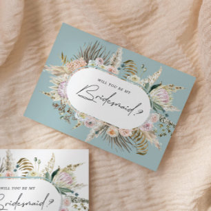 Invitation d'Élégante demoiselle d'honneur bohème