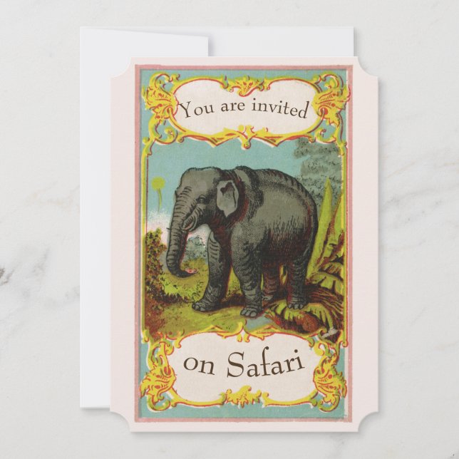 Invitation d'éléphant blanc personnalisée des anné (Devant)