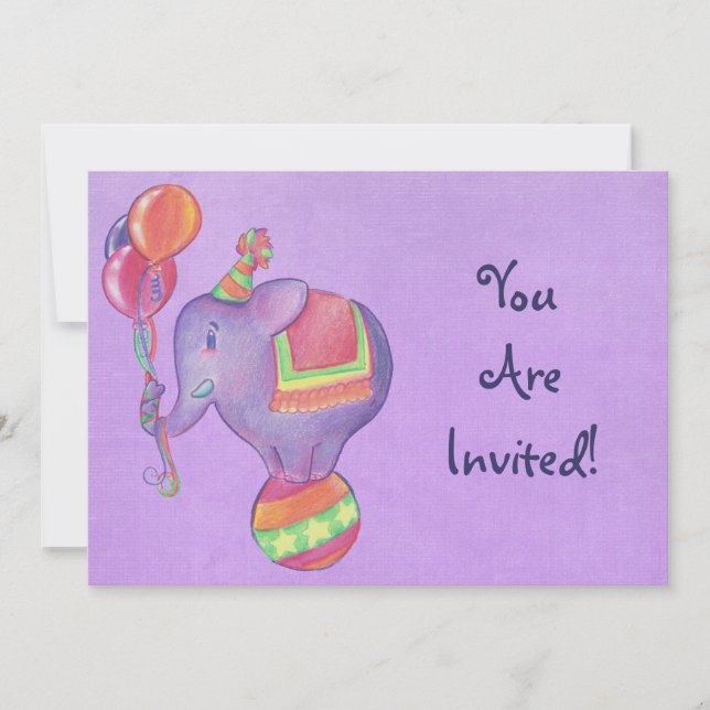 Invitation d'éléphant de partie (Devant)